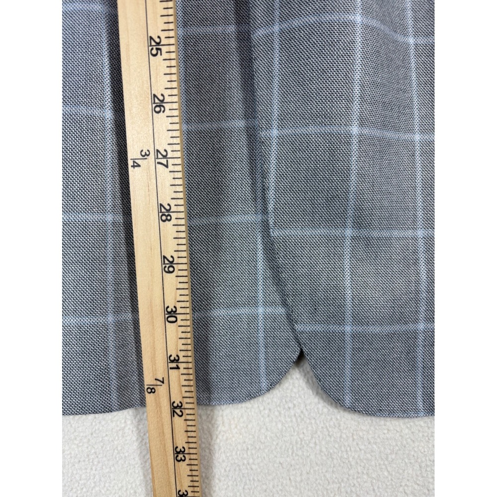 Arnold Brant Mens 46R Grey Windowpane Bamboo Blazer Sport Coat Made in Italy - Picture 6 of 8